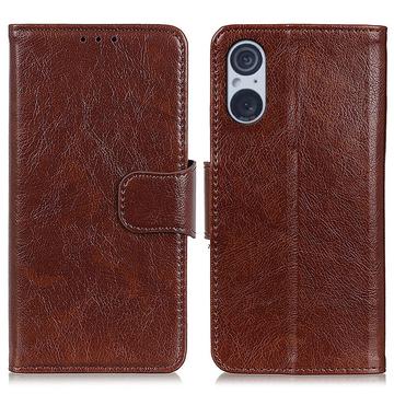 Étui Portefeuille Sony Xperia 5 V - Série Elegant - Marron