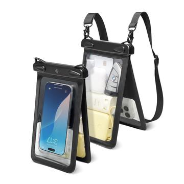 Étui étanche à double compartiment pour téléphone et pochette pour objets de valeur Spigen A603 - IPX8/30m - Noir / Clair