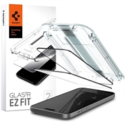 Protecteur d'Écran Complet iPhone 15 Spigen Glas.tR Ez Fit - 2 Pièces - Bord Noir