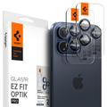 Protecteur d'Objectif iPhone 14 Pro/14 Pro Max/15 Pro/15 Pro Max/16 Pro/16 Pro Max Spigen Glas.tR Ez Fit - Titane bleu