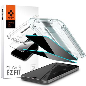 Protecteur d\'Écran iPhone 15 Spigen Glas.tR Ez Fit Privacy - 2 Pièces