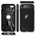 Coque iPhone SE (2020)/SE (2022) en TPU Spigen Rugged Armor - Noir