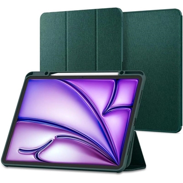 Étui à Rabat Smart iPad Air 11 2024/2025/iPad Air 2020/2022 Spigen Urban Fit - Vert Foncé