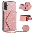 Coque avec Porte-Cartes Samsung Galaxy A14/A14 5G Stardust - Rose