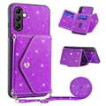 Coque avec Porte-Cartes Samsung Galaxy A14/A14 5G Stardust - Violete