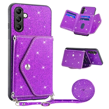 Coque avec Porte-Cartes Samsung Galaxy A14/A14 5G Stardust - Violete