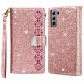 Étui Portefeuille Samsung Galaxy S22 5G Série Starlight - Rose Doré