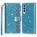 Étui Portefeuille Samsung Galaxy Z Fold4 5G Série Starlight - Bleu