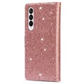 Étui Portefeuille Samsung Galaxy Z Fold4 5G Série Starlight - Rose Doré