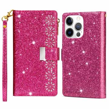 Étui Portefeuille iPhone 14 Pro Max Série Starlight - Rose Vif