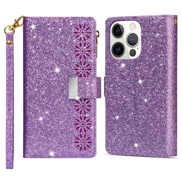 Étui Portefeuille iPhone 14 Pro Max Série Starlight - Violet