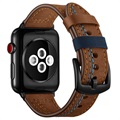 Bracelet Apple Watch Series 7/SE/6/5/4/3/2/1 en Cuir Cousu - 41mm/40mm/38mm - Marron