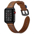 Bracelet Apple Watch Series 7/SE/6/5/4/3/2/1 en Cuir Cousu - 41mm/40mm/38mm - Marron