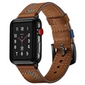 Bracelet Apple Watch Series 7/SE/6/5/4/3/2/1 en Cuir Cousu - 45mm/44mm/42mm - Marron