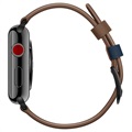 Bracelet Apple Watch Series 7/SE/6/5/4/3/2/1 en Cuir Cousu - 45mm/44mm/42mm - Marron