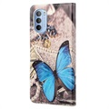 Étui Portefeuille Motorola Moto G31/G41 - Série Style - Papillon Bleu
