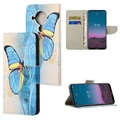 Étui Portefeuille Style pour Nokia 5.4 - Papillon Bleu
