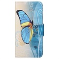 Étui Portefeuille Style pour Nokia 5.4 - Papillon Bleu