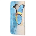 Étui Portefeuille Style pour Nokia 5.4 - Papillon Bleu