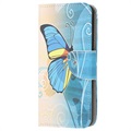 Étui Portefeuille Style pour Samsung Galaxy Xcover 5 - Papillon Bleu