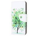 Étui Portefeuille Style pour Samsung Galaxy Xcover 5 - Arbre Fleuri / Vert