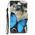 Étui Portefeuille Style pour Samsung Galaxy A42 5G - Papillon Bleu
