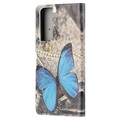 Étui Portefeuille Samsung Galaxy S21 5G - Série Style - Papillon Bleu