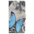 Étui Portefeuille Style pour Samsung Galaxy A20e - Papillon Bleu