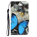 Étui Portefeuille Samsung Galaxy Note20 Ultra - Série Style - Papillon Bleu