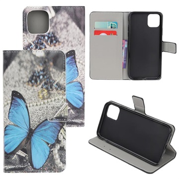 Étui Portefeuille Style pour iPhone 11 Pro - Papillon Bleu