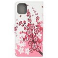 Étui Portefeuille Style pour iPhone 11 Pro - Fleurs Rose