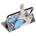 Étui Portefeuille Style pour iPhone 11 - Papillon Bleu