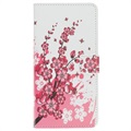 Étui Portefeuille Style pour iPhone 11 - Fleurs Rose