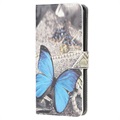 Étui Portefeuille iPhone 13 Mini - Série Style - Papillon Bleu