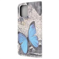 Étui Portefeuille iPhone 13 Mini - Série Style - Papillon Bleu