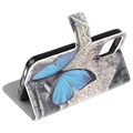 Étui Portefeuille iPhone 13 Mini - Série Style - Papillon Bleu