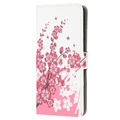 Étui Portefeuille iPhone 13 Mini - Série Style - Fleurs Rose