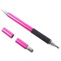 Stylet & Stylo à Bille Multifonctionnel Élégant 3-en-1 - Rose Vif