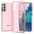 Coque Hybride Samsung Galaxy S21 5G - Série Stylish Glitter - Rose