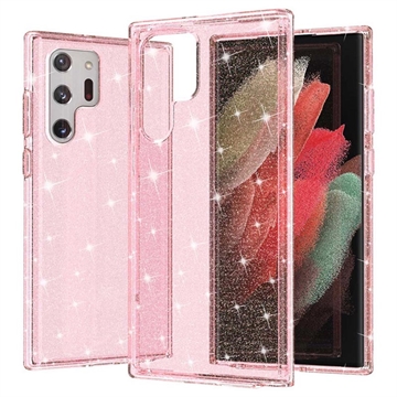 Coque Hybride Samsung Galaxy S22 Ultra 5G - Série Stylish Glitter - Rose
