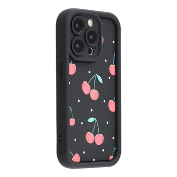 Coque TPU antichoc élégante iPhone 12 Pro avec bords relevés - noire / cerises