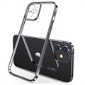 Coque iPhone 12 en TPU Sulada Plating Frame - Noir / Transparent