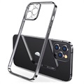 Coque iPhone 12 Pro Max en TPU Sulada Plating Frame - Noir / Transparent
