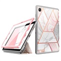 Étui à Rabat Samsung Galaxy Tab A8 10.5 (2021) Supcase Cosmo - Marbre Rose