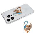 Cygne Paillettes Bling Téléphone Anneau Titulaire Anneau De Téléphone Grip Strass Stand Doigt Béquille En Métal Dos Grip