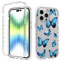 Coque Hybride iPhone 14 Pro Max Série Sweet Armor - Papillon Bleu