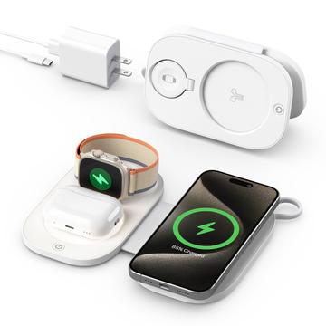 T5 3-in-1 Chargeur sans fil pliable de voyage 15W