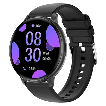 Montre connectée T6 Fitness avec appels Bluetooth et mesure de la fréquence cardiaque - 1.38" - Noir