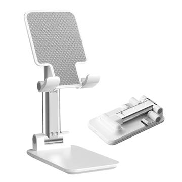 T9-2 Support télescopique pliable et plat pour smartphone - blanc