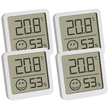 TFA Thermo-Hygromètre numérique avec affichage de la zone de confort - 4 Pcs. - Blanc